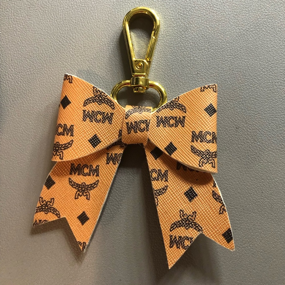 Large studded keychain bow